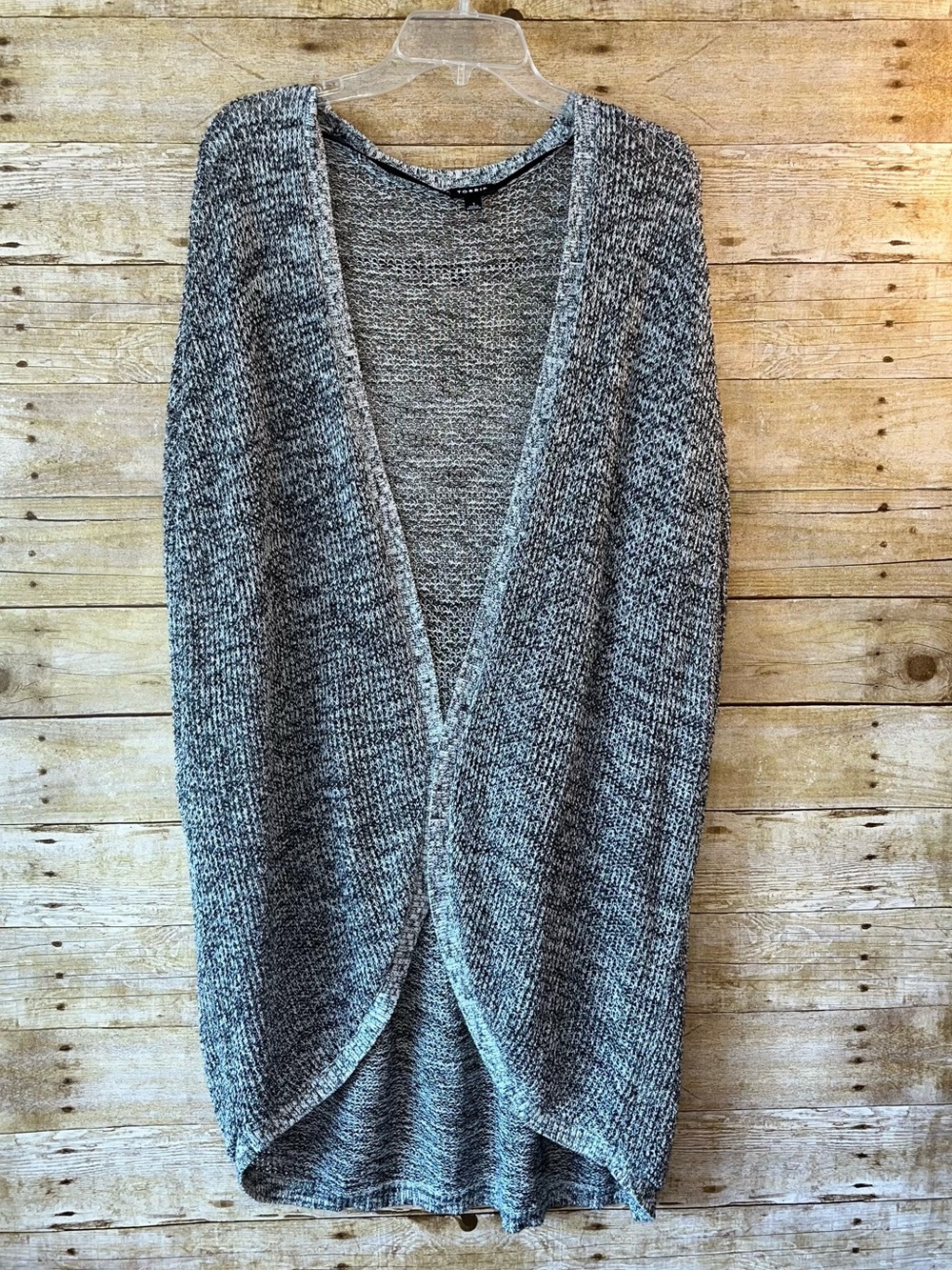 Torrid Black Marled Open Knit Long Short Sleeves Cocoon Cardigan EUC Size 1X